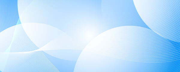 Modern light blue abstract technology gradient business background wallpaper with geometric shapes for wide banner