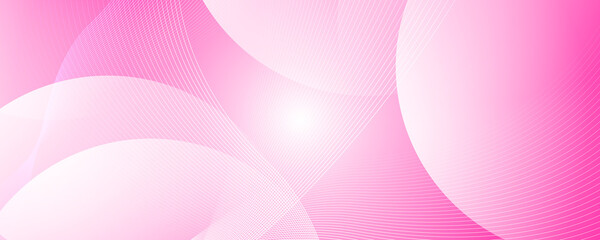 Pink abstract background with light circle for wide banner