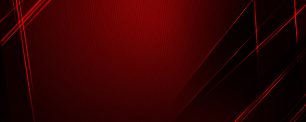 Illustration of abstract red and black metallic with light ray and glossy line. Metal frame design for background. Vector design modern digital technology concept for wallpaper, banner template