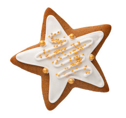 Gingerbread Star Isolated On White Background