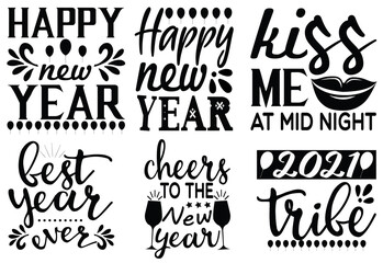 Happy new year  SVG bundle Cut Files for Cutting Machines like Cricut and Silhouette	
