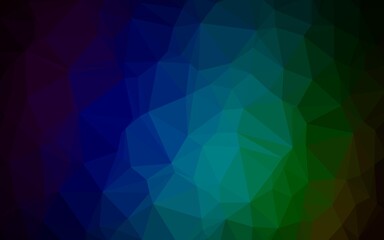 Dark Multicolor, Rainbow vector polygon abstract layout. A vague abstract illustration with gradient. Brand new design for your business.