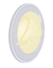 Two euro coin. vector illustration