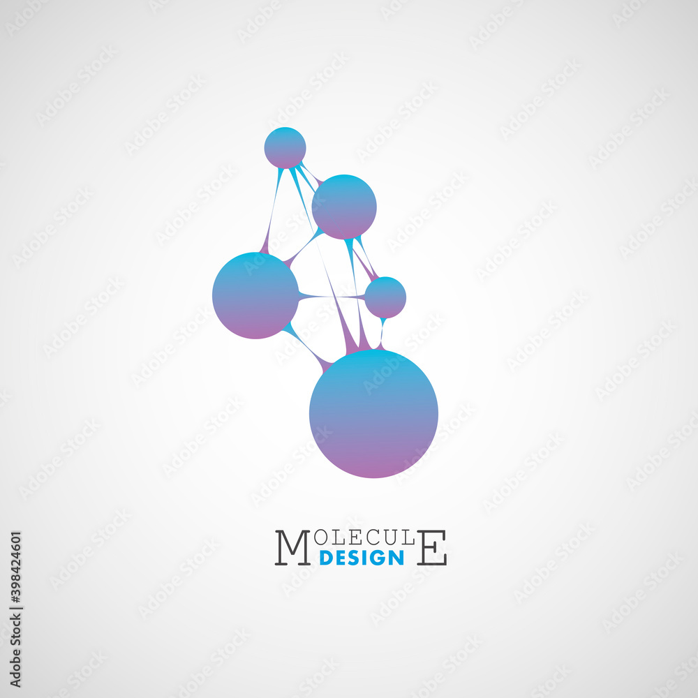 Poster Abstract icon with circle connect icon for web marketing design. Abstract blue background. Technology concept. Vector illustration flat design. Global network connection concept