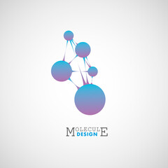 Abstract icon with circle connect icon for web marketing design. Abstract blue background. Technology concept. Vector illustration flat design. Global network connection concept