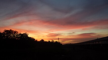 Fototapeta na wymiar sky color of sun set