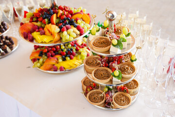 beautiful fruit bar on the wedding table