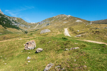 Fototapeta na wymiar View from Bucegi mountains, Romania, Bucegi National Park