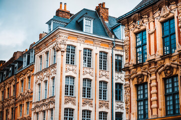Fototapeta na wymiar Antique building view in Lille, France