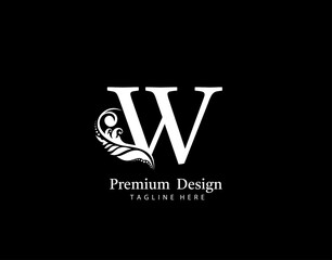 Initial W letter luxury beauty flourishes ornament monogram logo. Vintage Alphabetical Icon for book design, brand name, stamp, restaurant, boutique, notary, hotel.