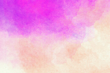 Abstract pink orange textured watercolor background.  Orange pink pastel watercolor paper texture vector background. Artistic brush painted banner. Hand drawn abstract illustration.Vector illustration