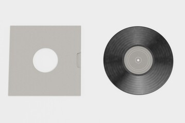 Realistic 3D Render of Vinyl Record