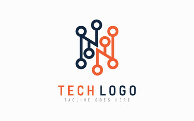 Orange and Grey Abstract Technology Logo Design. Modern Futuristic Line Symbol Design, Usable For Business, Community, Industrial, Tech, Services Company. Flat Vector Logo Design Illustration.