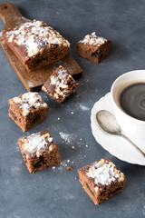 Kuchen is a traditional German pie with original custard and sweet meringue.