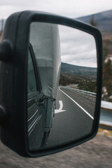 view of a car mirror