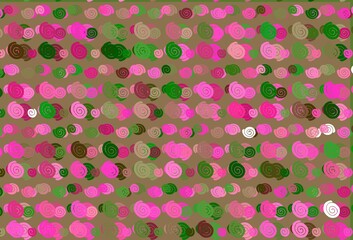 Light Pink, Green vector template with bent ribbons.