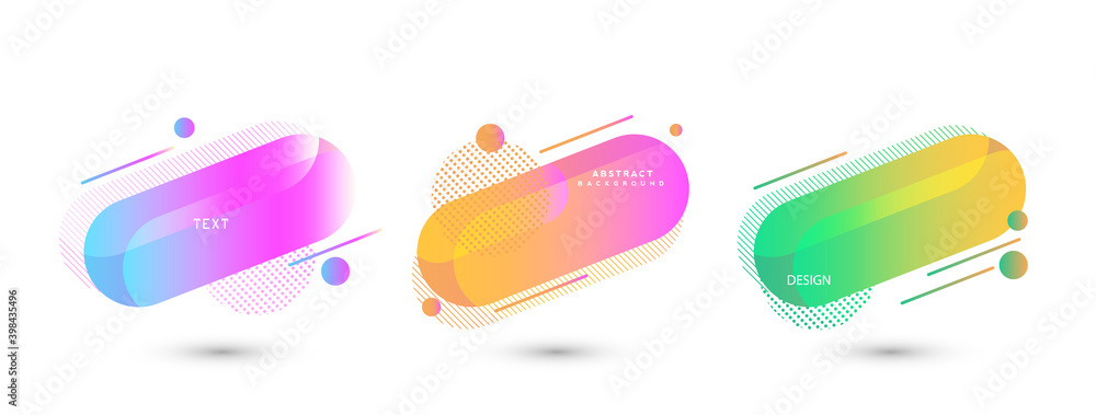 Poster set of abstract modern graphic elements and line. gradient abstract banners with shapes eps10.