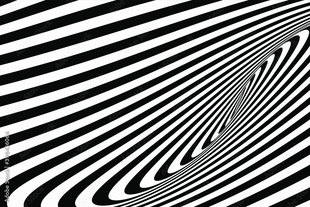 Poster spiral striped abstract tunnel background. vector shaded 3d illustraion of vortex view with geometri
