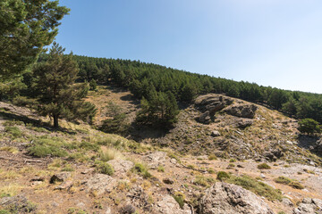 Mountainous area in Sierra Nevada in southern Spain