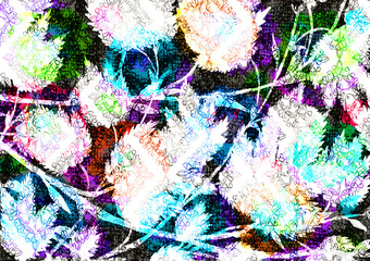 flowers watercolor artwork as background, colorful hand drawn illustration, creative artwork