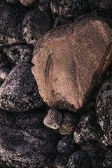 marble cliffs on the beach of the arctic ocean