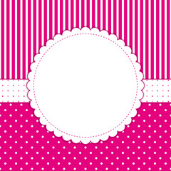Invitation card with polka dots and stripes
