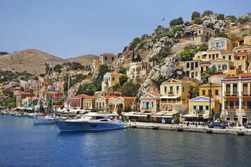 Fototapeta na wymiar Gialos bay in Ano Symi. Greece