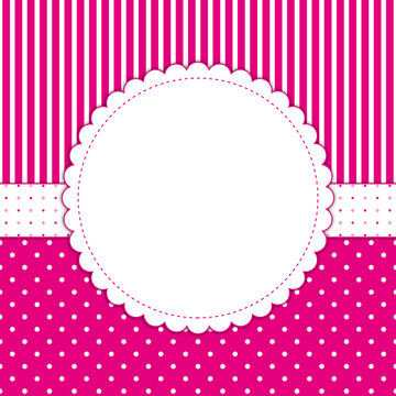 Invitation card with polka dots and stripes