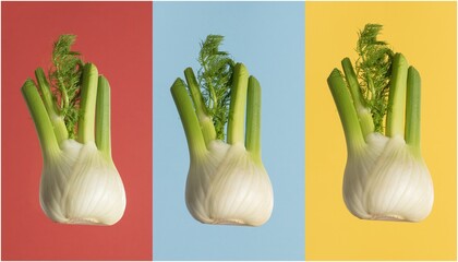 fenel spice on colour backgraund pop art