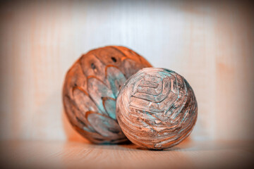 Interior decorative object made of natural wood for home decoration and creativity