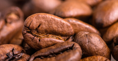 Kaffeebohnen in Nahaufnahme