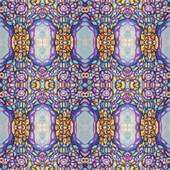 Kaleidoscopic abstract tribal seamless pattern. Modern stylish texture.