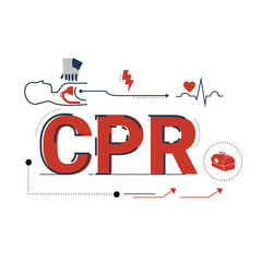 Cardiopulmonary Resuscitation (CPR) - obrazy, fototapety, plakaty