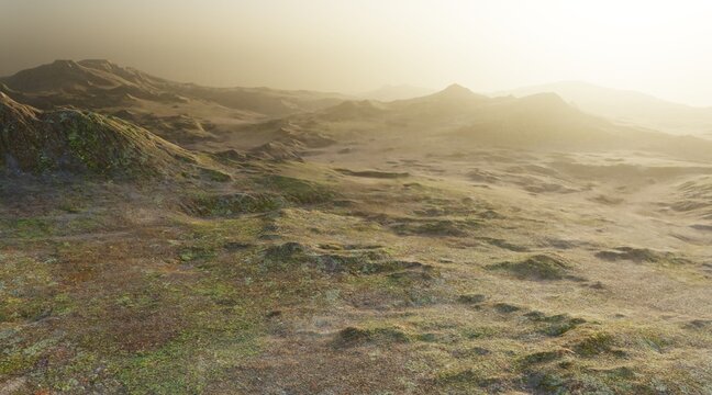 Realistic 3D Render of Mountains