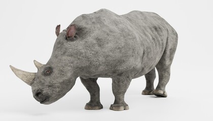 Obraz premium Realistic 3D Render of White Rhinoceros