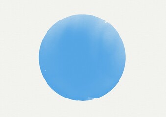 Light blue hand painted watercolor circle. Circle isolated on white. Abstract round shape .