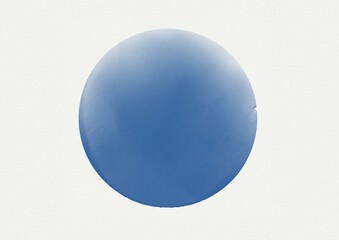 Blue hand painted watercolor circle. Circle isolated on white. Abstract round shape .