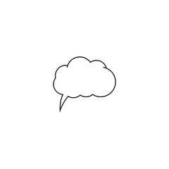 Cartoon speech or think bubble, empty communication cloud. Vector design element.