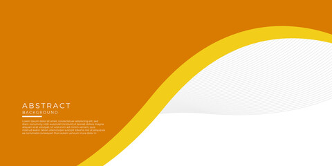 Obraz premium Modern abstract geometric yellow orange and white background with wavy shapes decoration. Futuristic tech vector for presentation design, banner, corporate profile and more