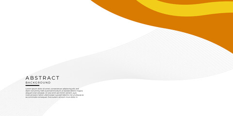 Obraz premium Modern abstract geometric yellow orange and white background with wavy shapes decoration. Futuristic tech vector for presentation design, banner, corporate profile and more