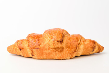 Croissant bread on white background