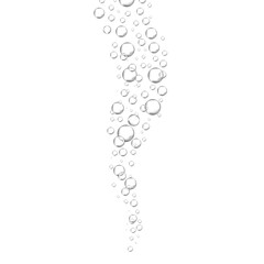 Bubbles in water isolated on white background. Bubbles in water for wallpaper, texture background and pattern template. Water bubbles, vector background