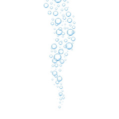 Bubbles in water isolated on white background. Bubbles in water for wallpaper, texture background and pattern template. Water bubbles, vector background