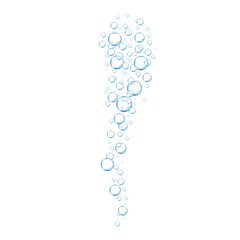 Bubbles in water isolated on white background. Bubbles in water for wallpaper, texture background and pattern template. Water bubbles, vector background