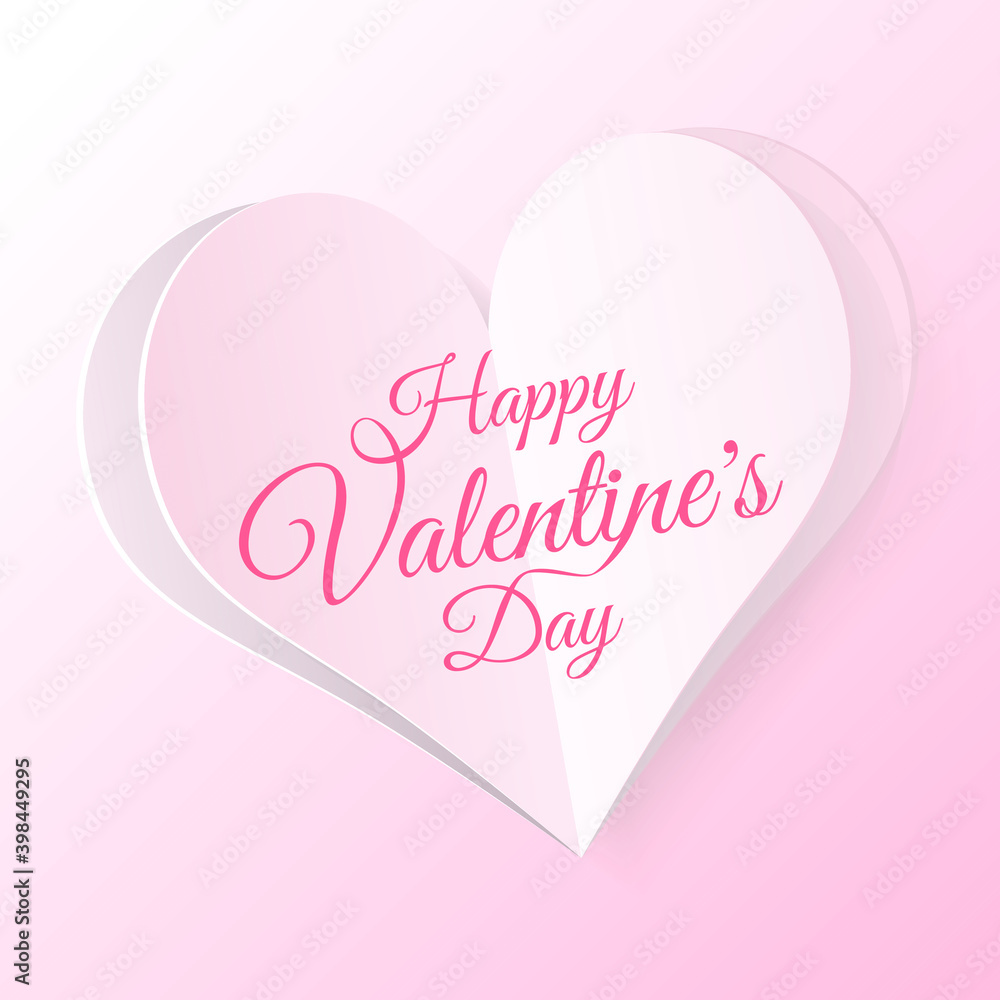 Poster high quality paper shape of heart on gradient background . poster of love for your design . isolated