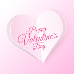 High Quality Paper Shape of Heart on Gradient Background . Poster of Love for your Design . Isolated Vector Elements