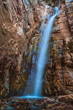 Photo of the Garganta del Diablo waterfall in Tilcara, Jujuy, Argentina. Quebrada de Humahuaca