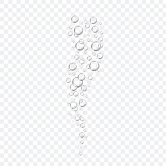 Bubbles in water on transparent background. Bubbles in water for wallpaper, texture background and pattern template. Water bubbles, vector background