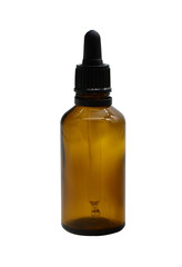 Braune Flasche mit einer Pipette im Deckel