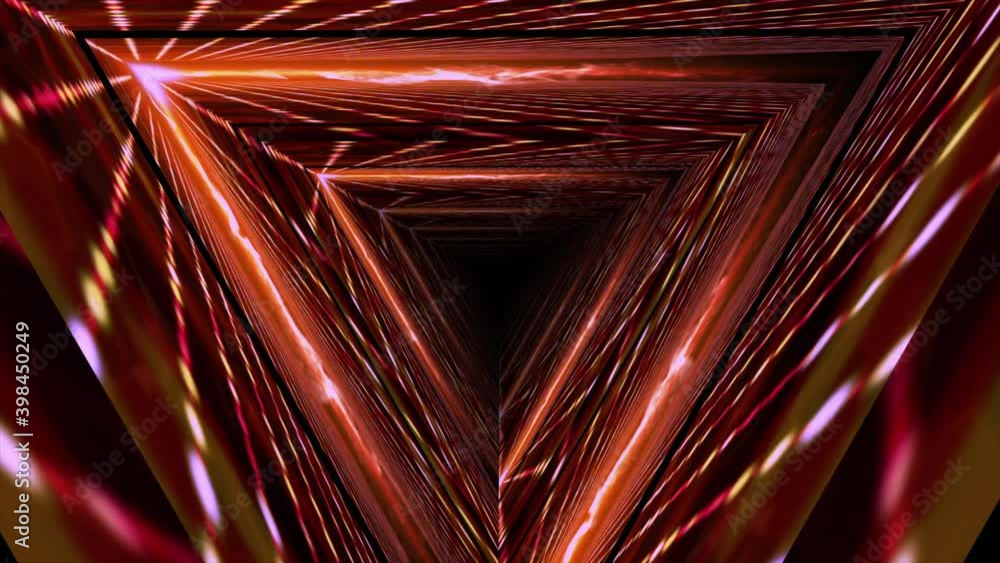 Sticker abstract background flight through neon light digital tunnel loop